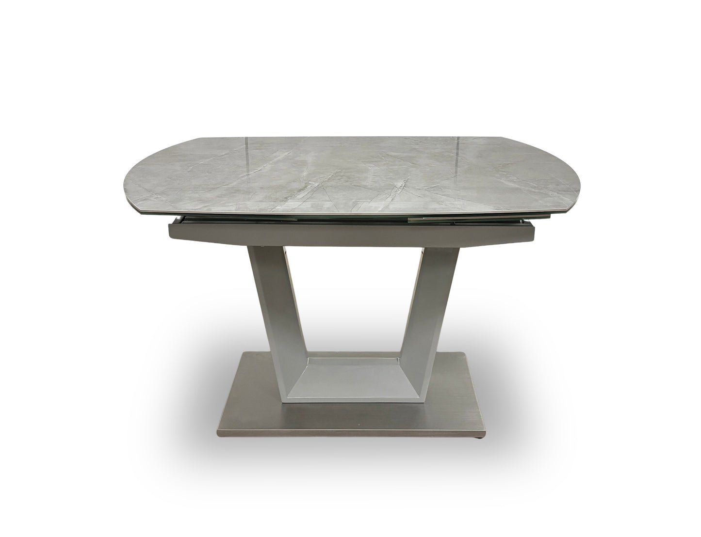 'Grigio' Marble-Effect Ceramic Top Swivel Extending Dining Table