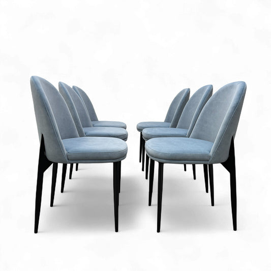 'Valent' Blue Velvet Dining Chair - Set of 6
