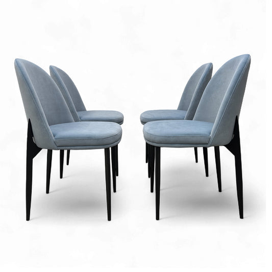 'Valent' Blue Velvet Dining Chair - Set of 4