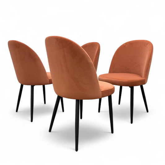 'Gabi' Coral Velvet Dining Chair - Set of 4