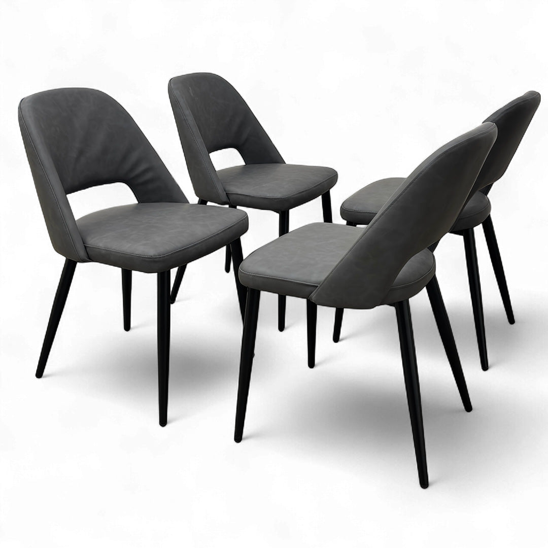 'Brianna' Grey Faux Leather Dining Chair - Set of 4