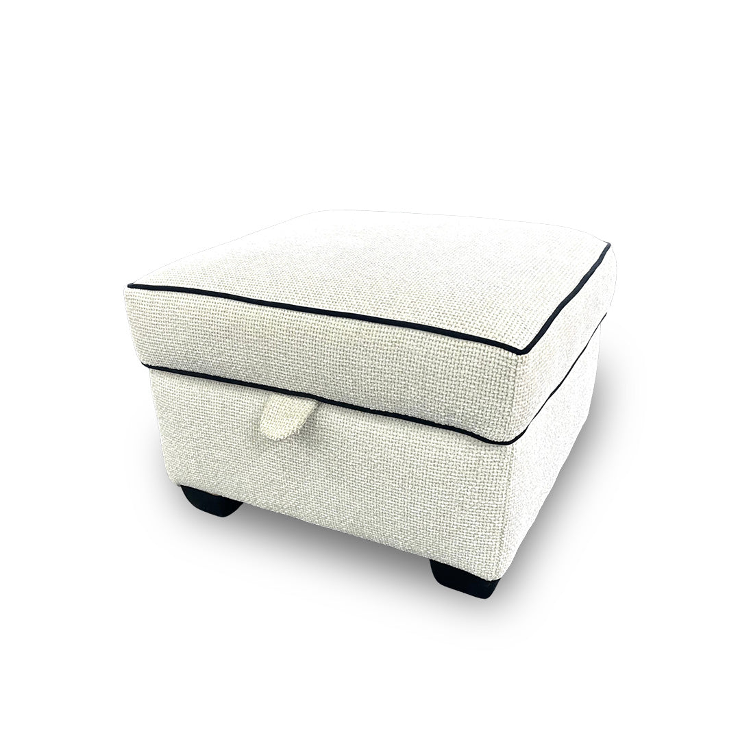 'Celine' Tuzzi Ivory Storage Footstool