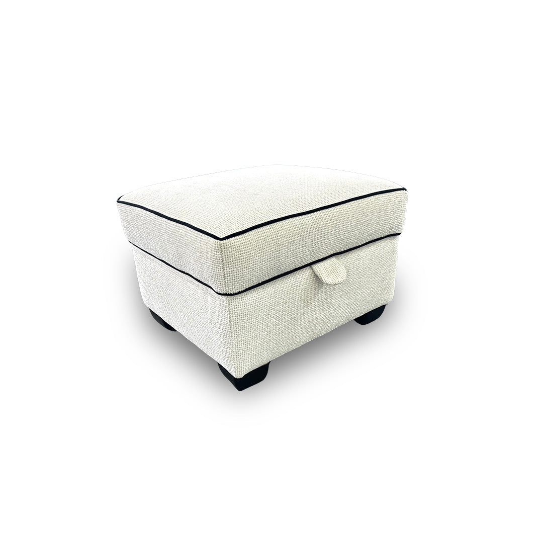 'Celine' Tuzzi Ivory Storage Footstool