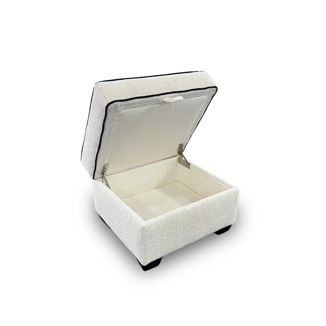 'Celine' Tuzzi Ivory Storage Footstool