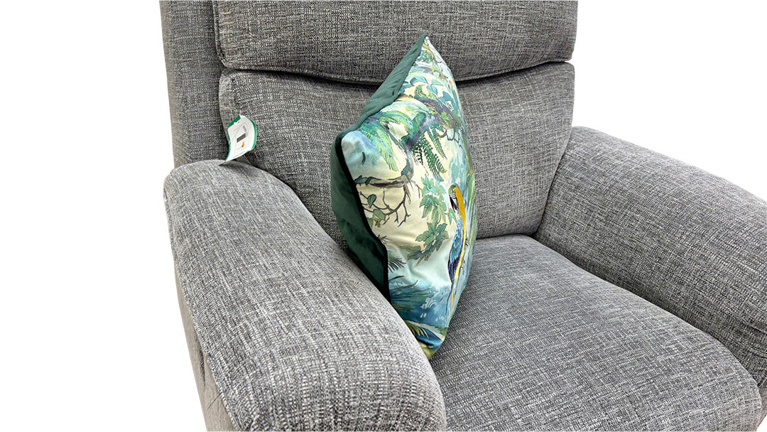 ‘Ashton’ Grey Fabric Swivel Rocking Manual Recliner Armchair