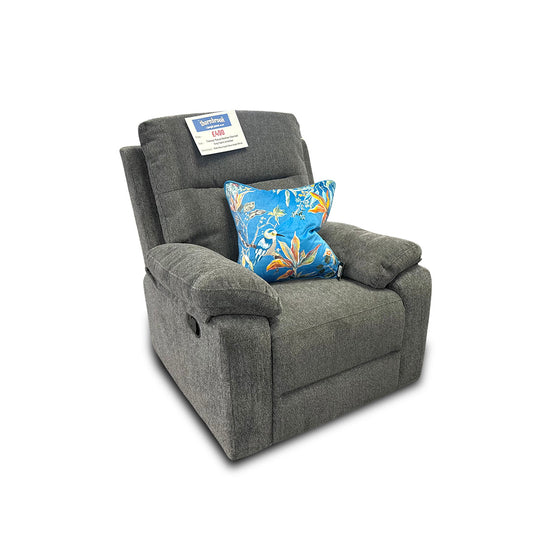 ‘Fenway' Manual Recliner Charcoal Grey Fabric Armchair