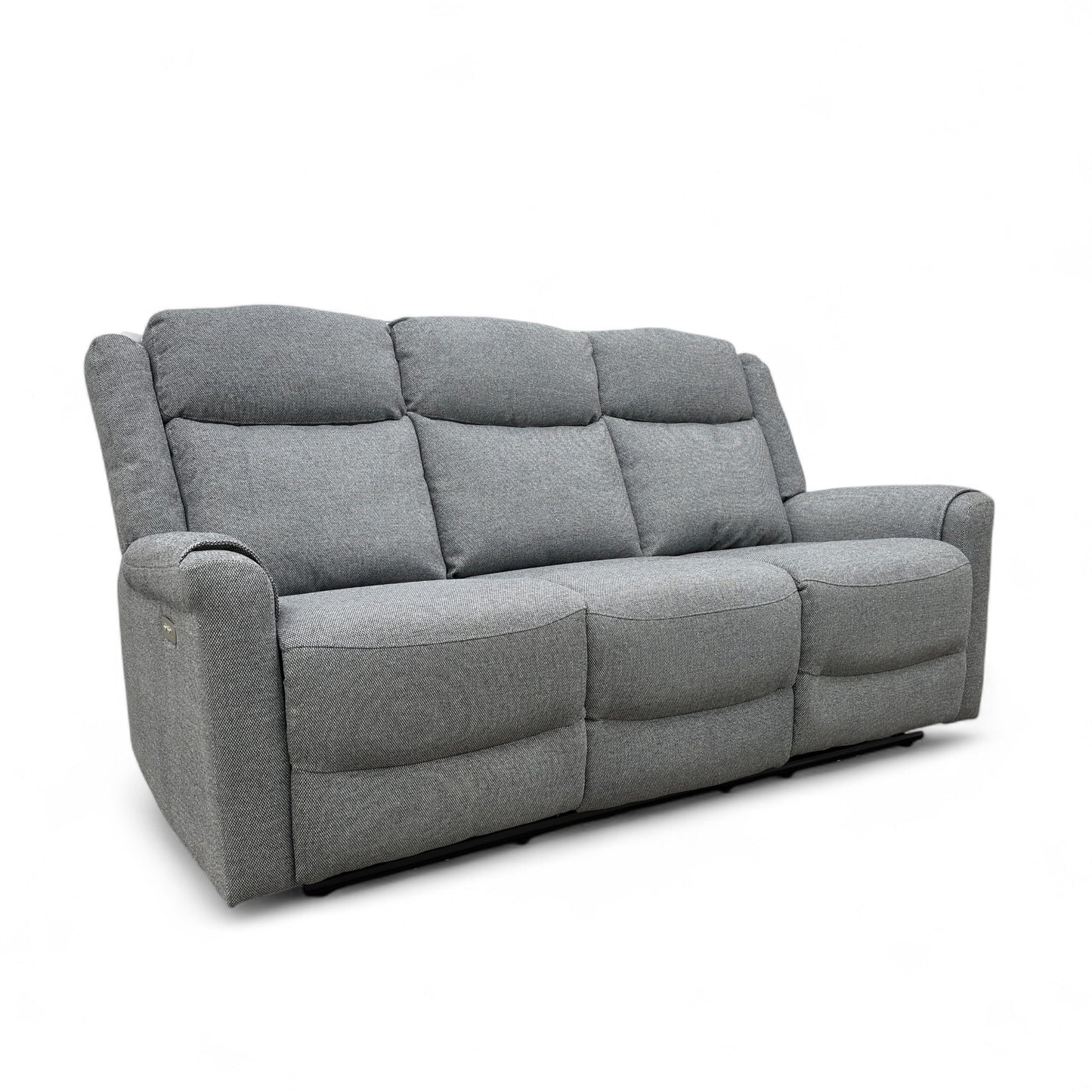 ‘Lexus’ Grey Fabric Power Recliner 3 Seater Sofa