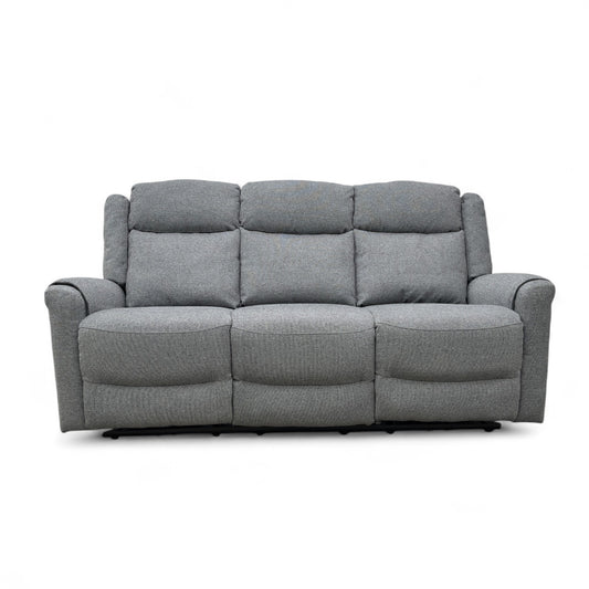 ‘Lexus’ Grey Fabric Power Recliner 3 Seater Sofa