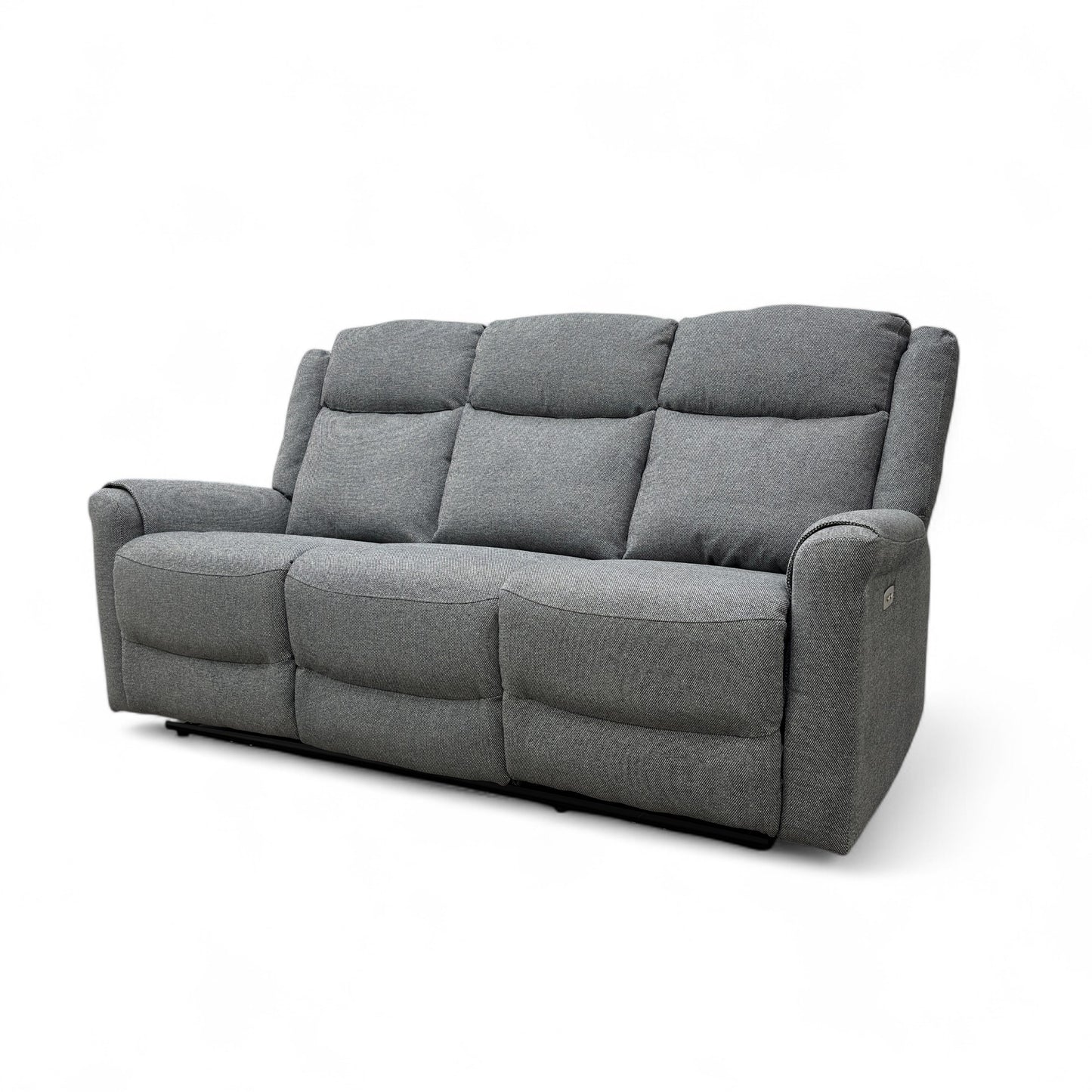‘Lexus’ Grey Fabric Power Recliner 3 Seater Sofa
