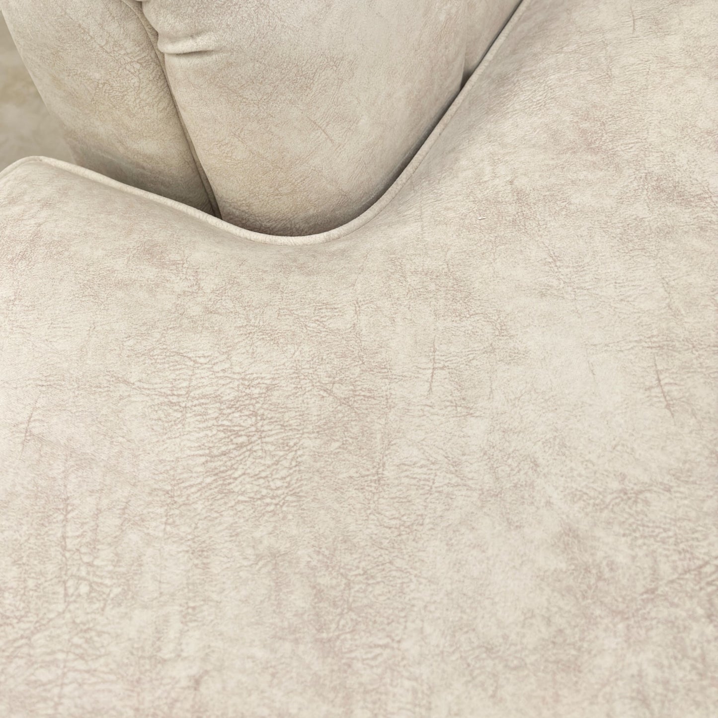 ‘Dolcie' Cream Combination Dolcie Combination Velvet Formal Back Small Double Ended Chaise Sofa
