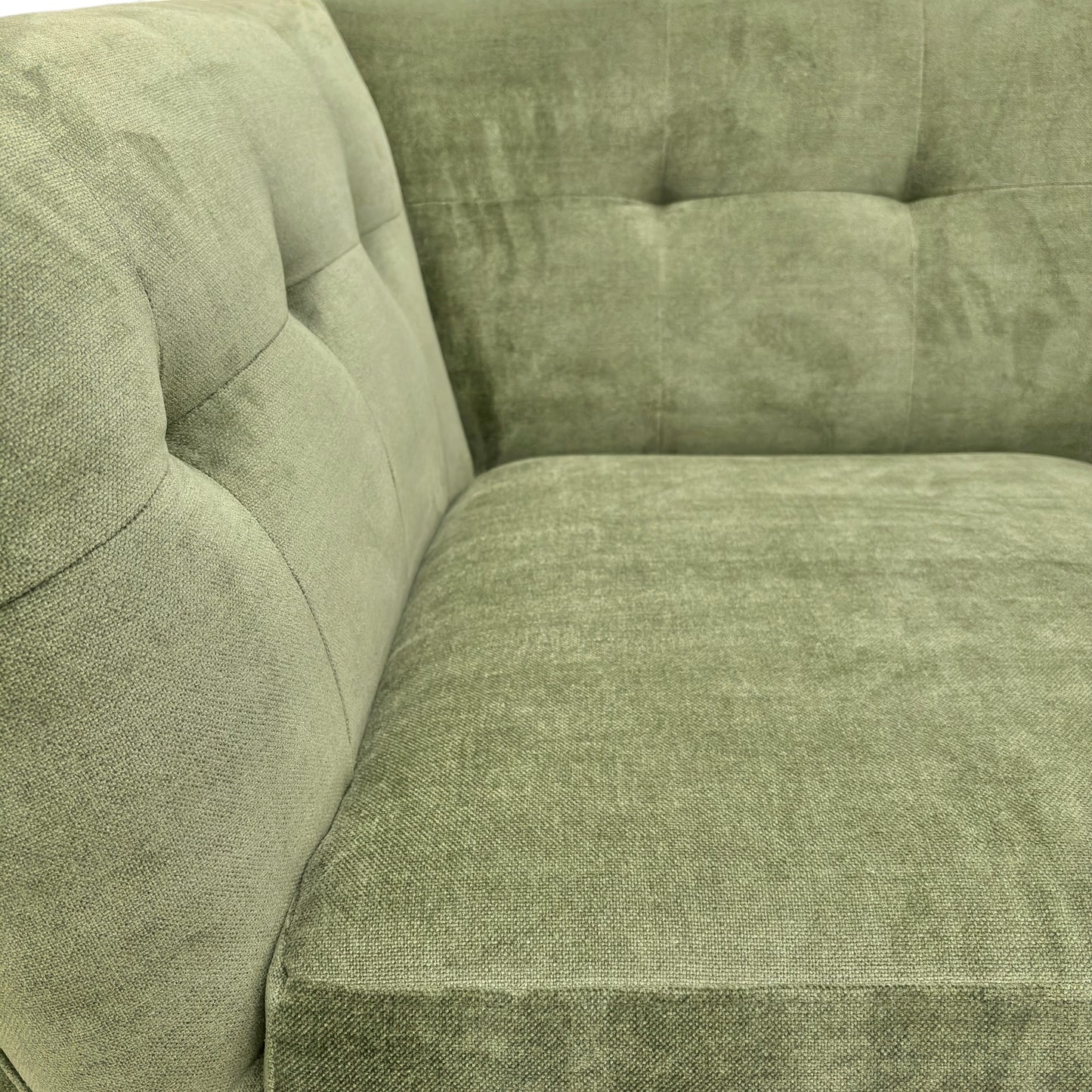 ‘Appleton’ Moss Green Appleton Plain Fabric 3 Seater Sofa + Armchair