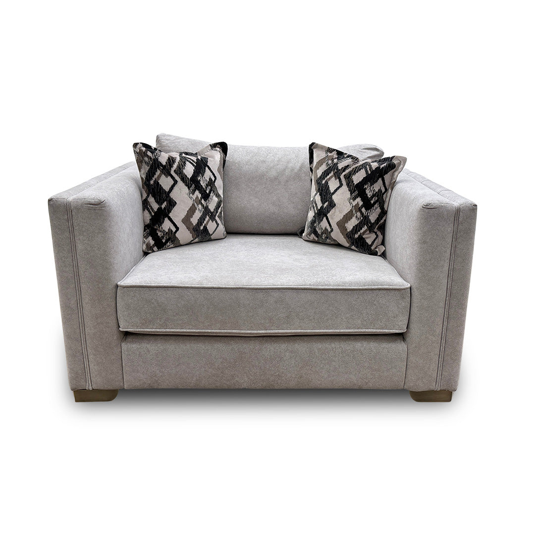 ‘Titan’ Velvet Marina Stone/Stone Mix Loveseat