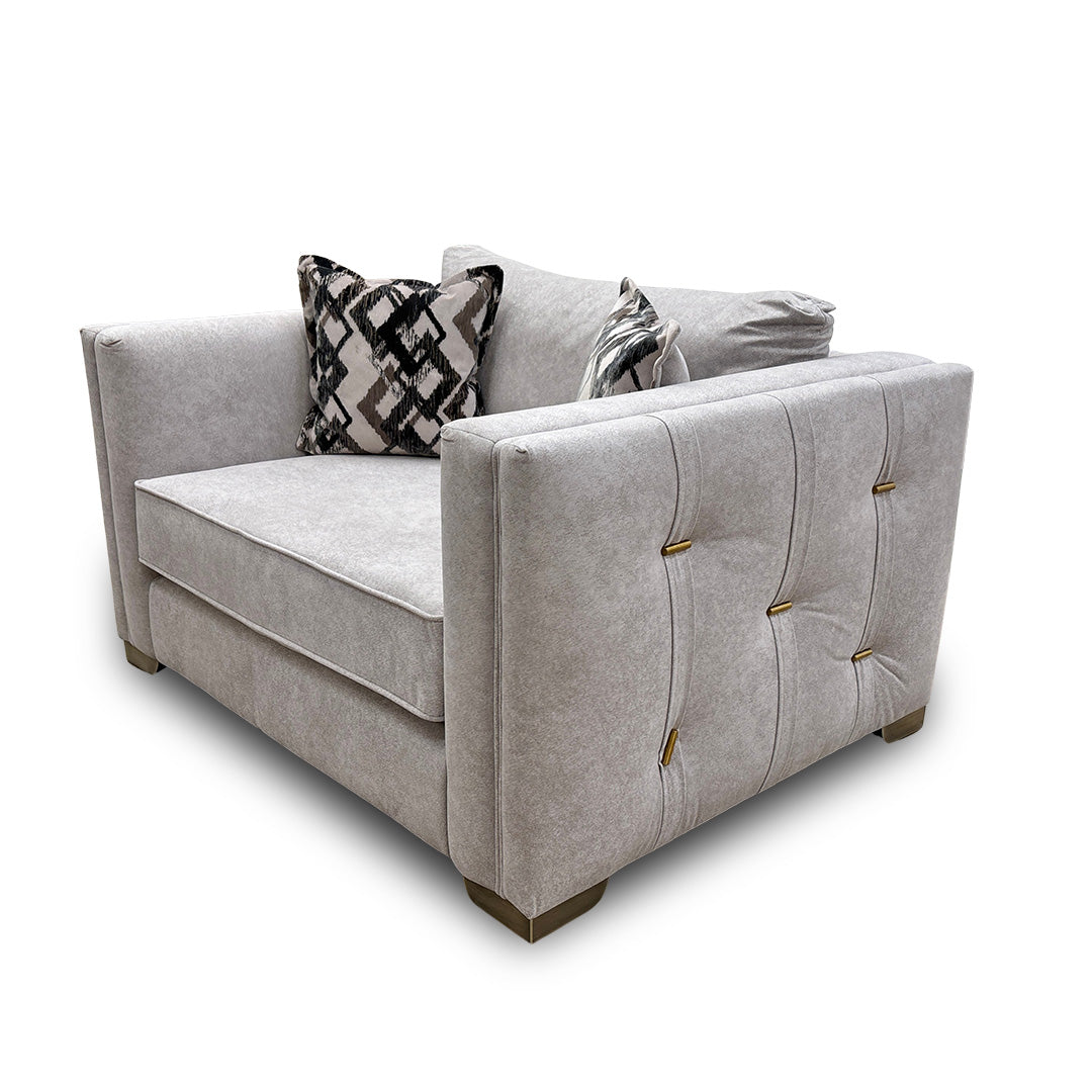 ‘Titan’ Velvet Marina Stone/Stone Mix Loveseat