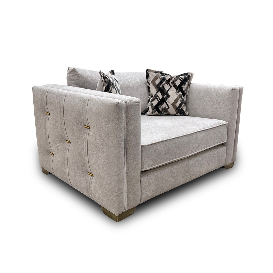 ‘Titan’ Velvet Marina Stone/Stone Mix Loveseat