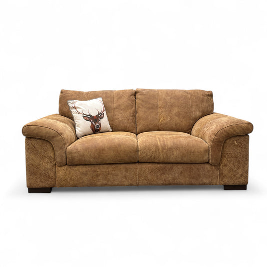 ‘Guy’ Grand Outback Tan Leather 2 Seater Sofa