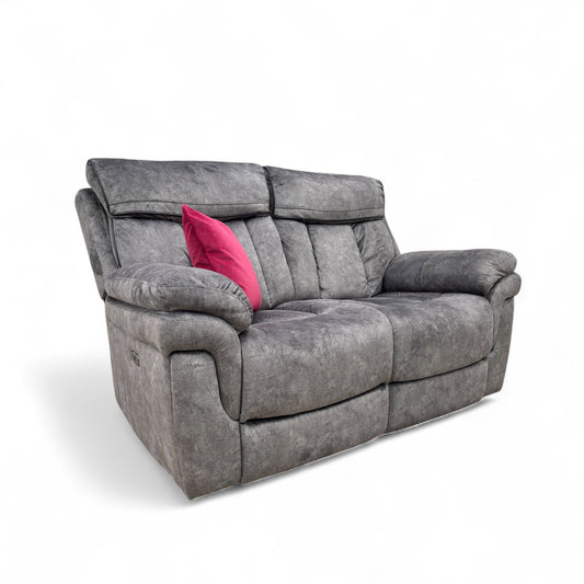 ‘Orion’ Dapple Charcoal Grey 2 Seater Power Recliner Sofa with Power Headrests