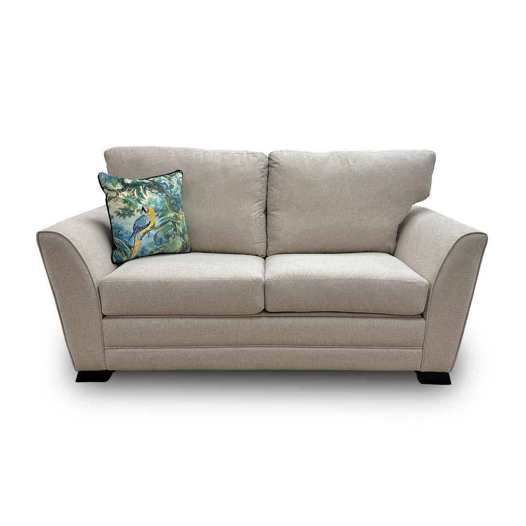 ‘Poppy' Beige Linen Fabric Large 2 Seater Sofa Bed