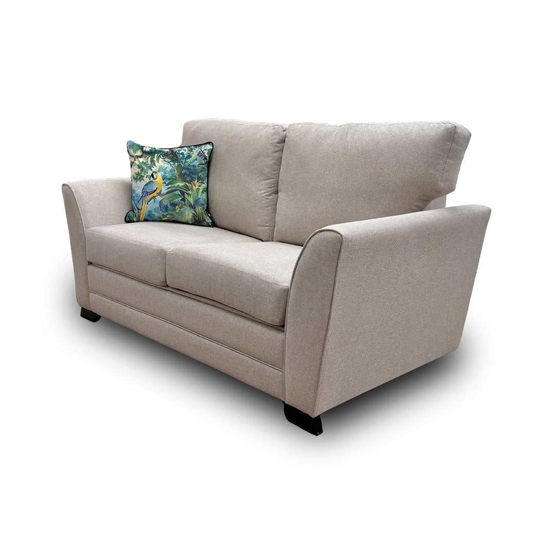 ‘Poppy' Beige Linen Fabric Large 2 Seater Sofa Bed