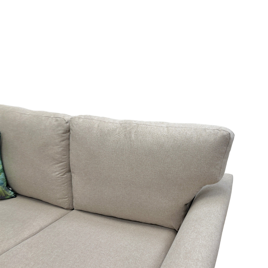 ‘Poppy' Beige Linen Fabric Large 2 Seater Sofa Bed