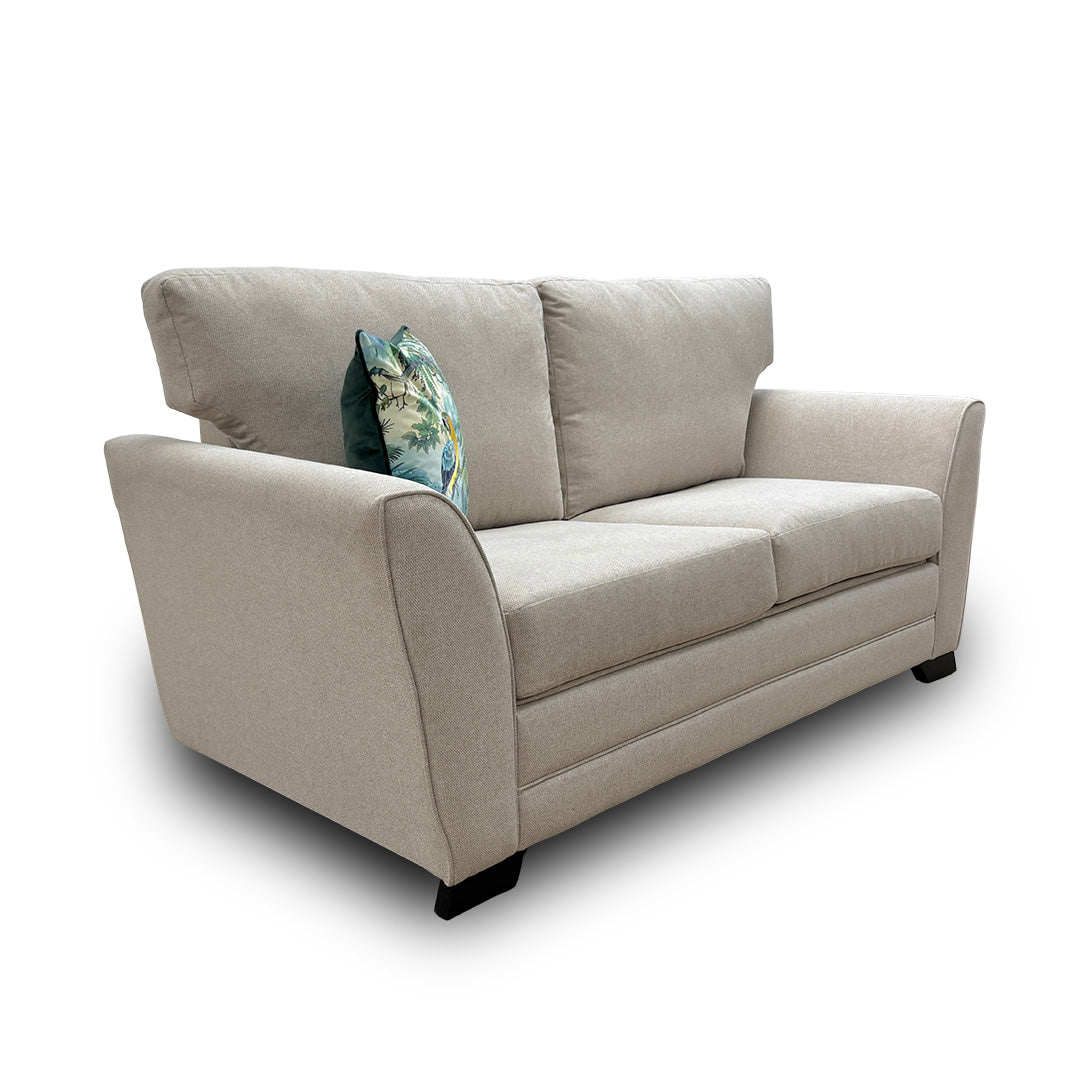 ‘Poppy' Beige Linen Fabric Large 2 Seater Sofa Bed