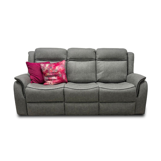 'Kardashian' Grey Endurance Fabric Manual Recliner 3 Seater Sofa
