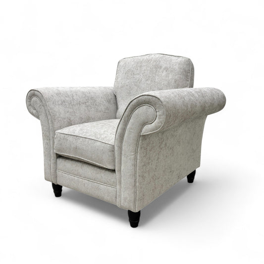 ‘Melody' Natural Chenille Fabric Armchair