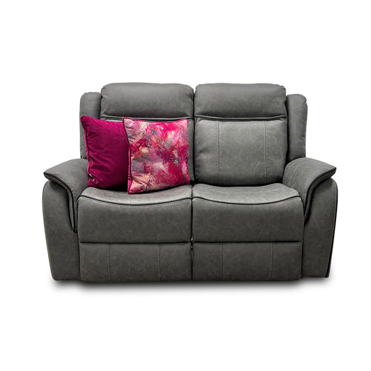 'Kardashian' Grey Endurance Fabric Manual Recliner 2 Seater Sofa