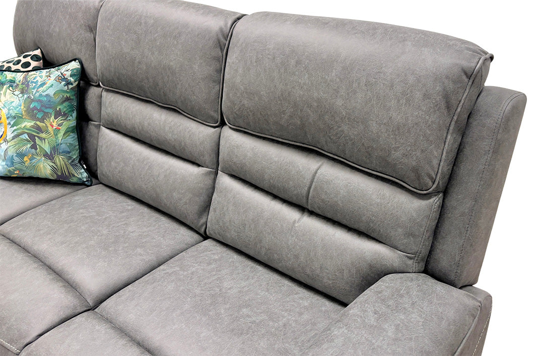 'Azzurri" Grey Endurance Fabric Manual Recliner 3 Seater Sofa