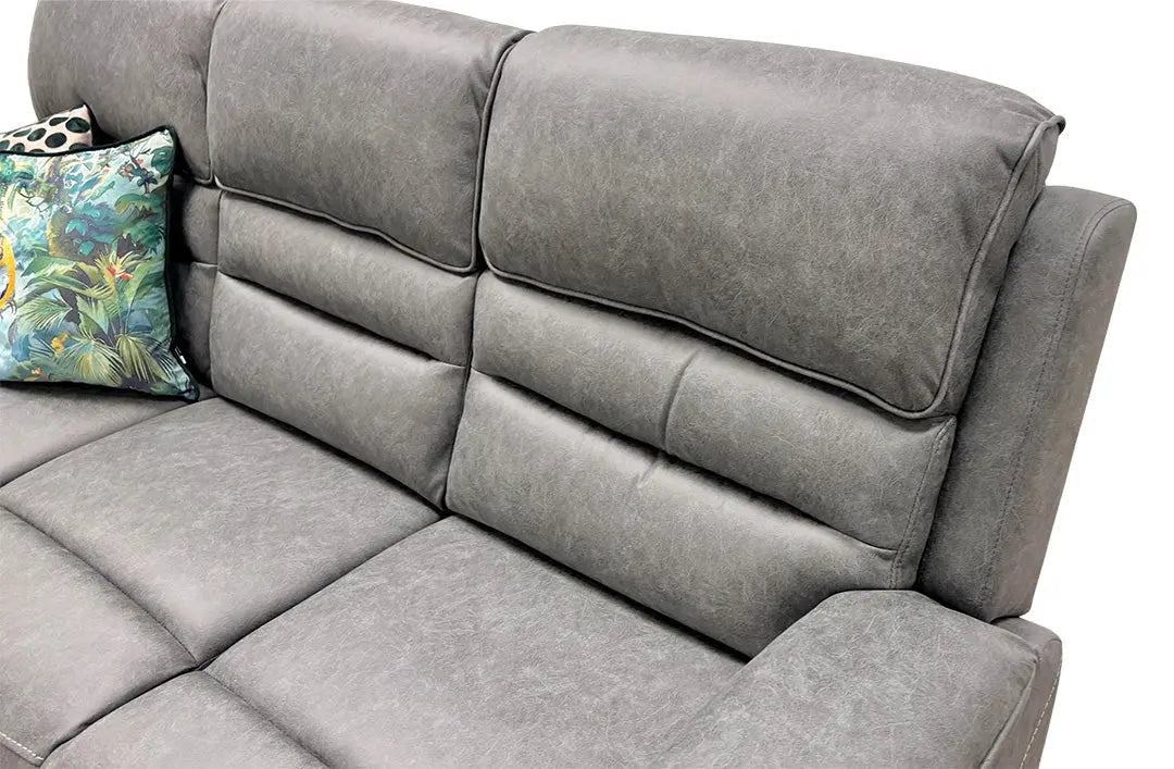 'Azzurri" Grey Endurance Fabric Manual Recliner 3 Seater Sofa - product photo 8