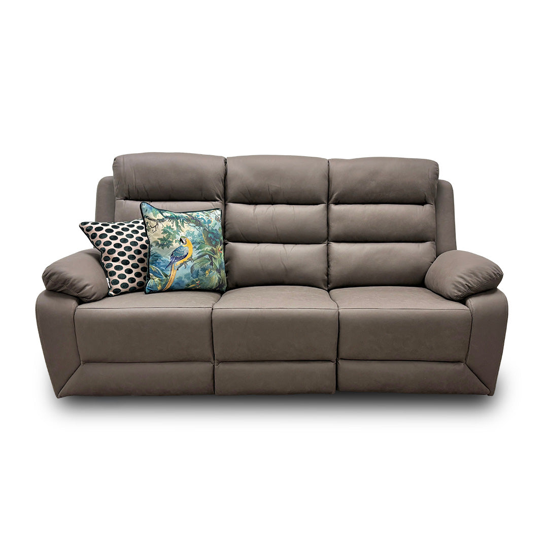 ‘Trinity’ Manual Recliner Grey Soft Endurance Fabric 3 Seater Sofa
