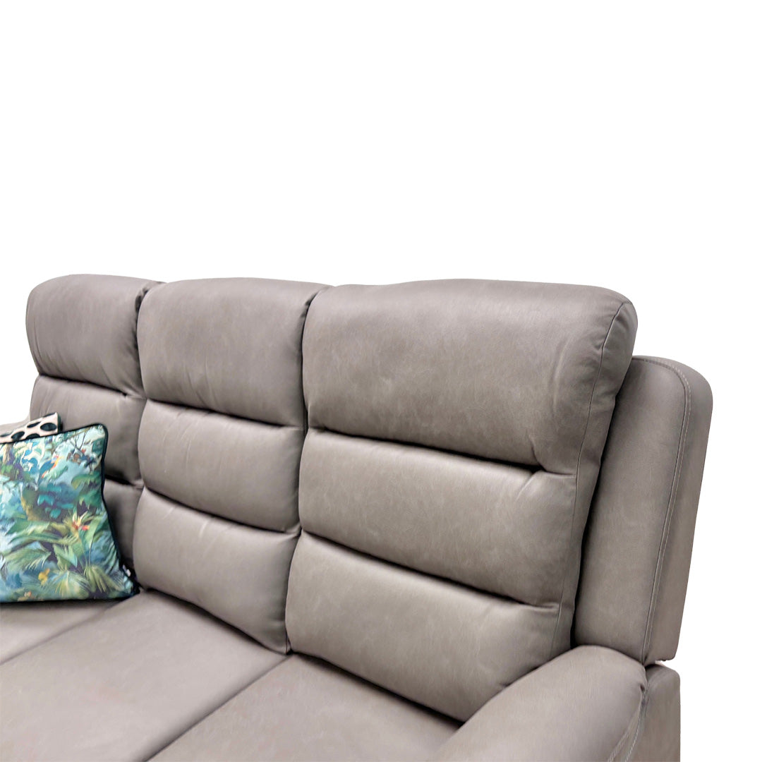 ‘Trinity’ Manual Recliner Grey Soft Endurance Fabric 3 Seater Sofa
