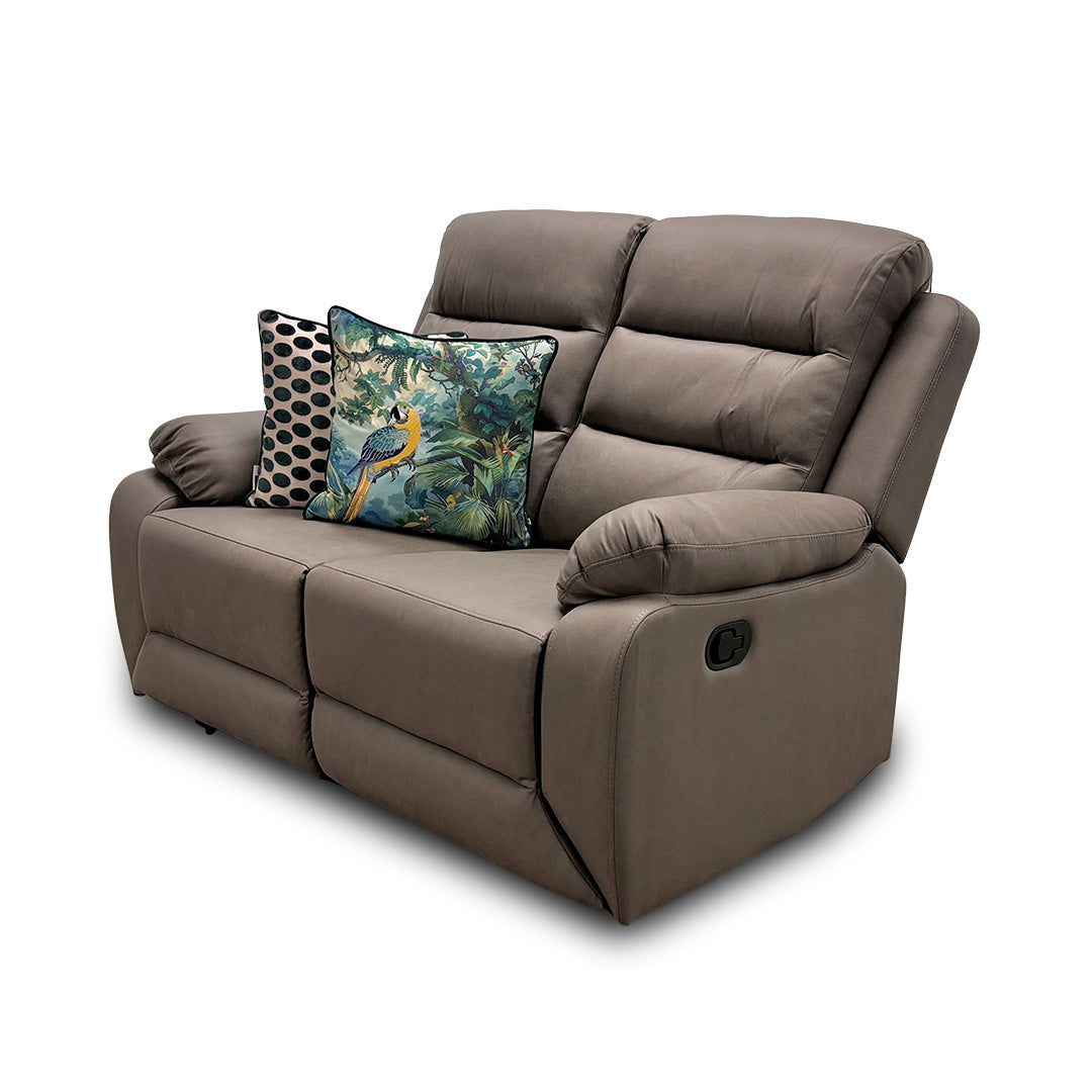 ‘Trinity’ Manual Recliner Grey Soft Endurance Fabric 2 Seater Sofa