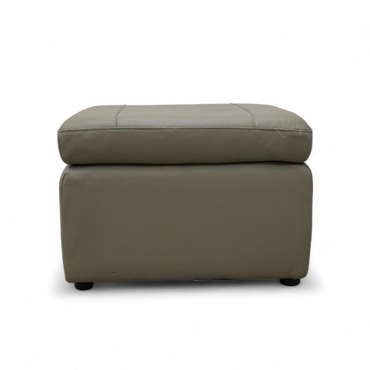 ‘Lawrence’ Lead Grey Leather Small Storage Footstool