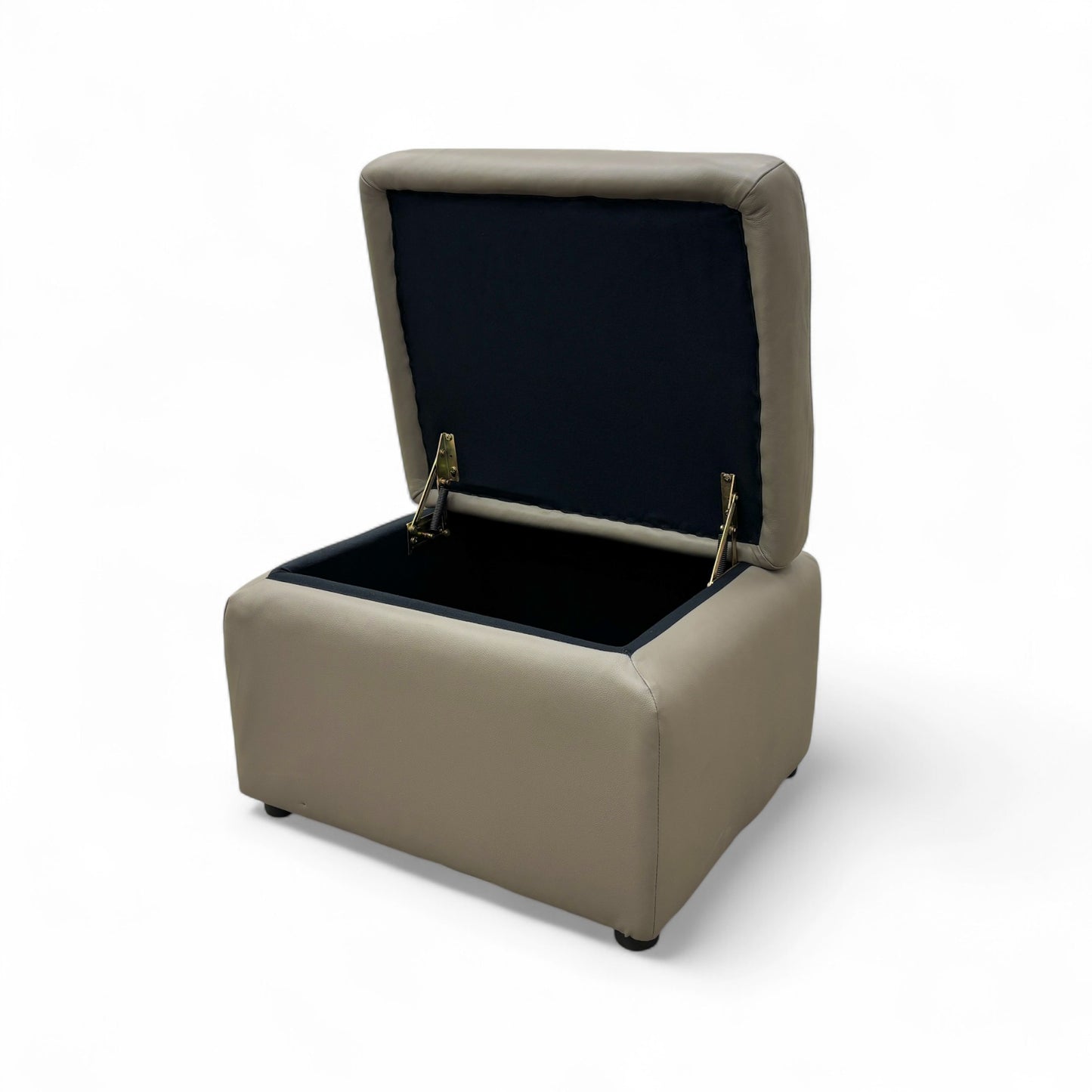 ‘Lawrence’ Lead Grey Leather Small Storage Footstool