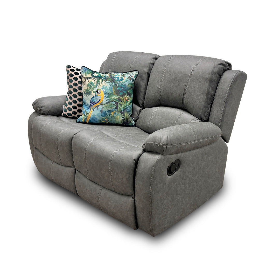 ‘Bennett’ Grey Endurance Fabric Manual Recliner 2 Seater Sofa