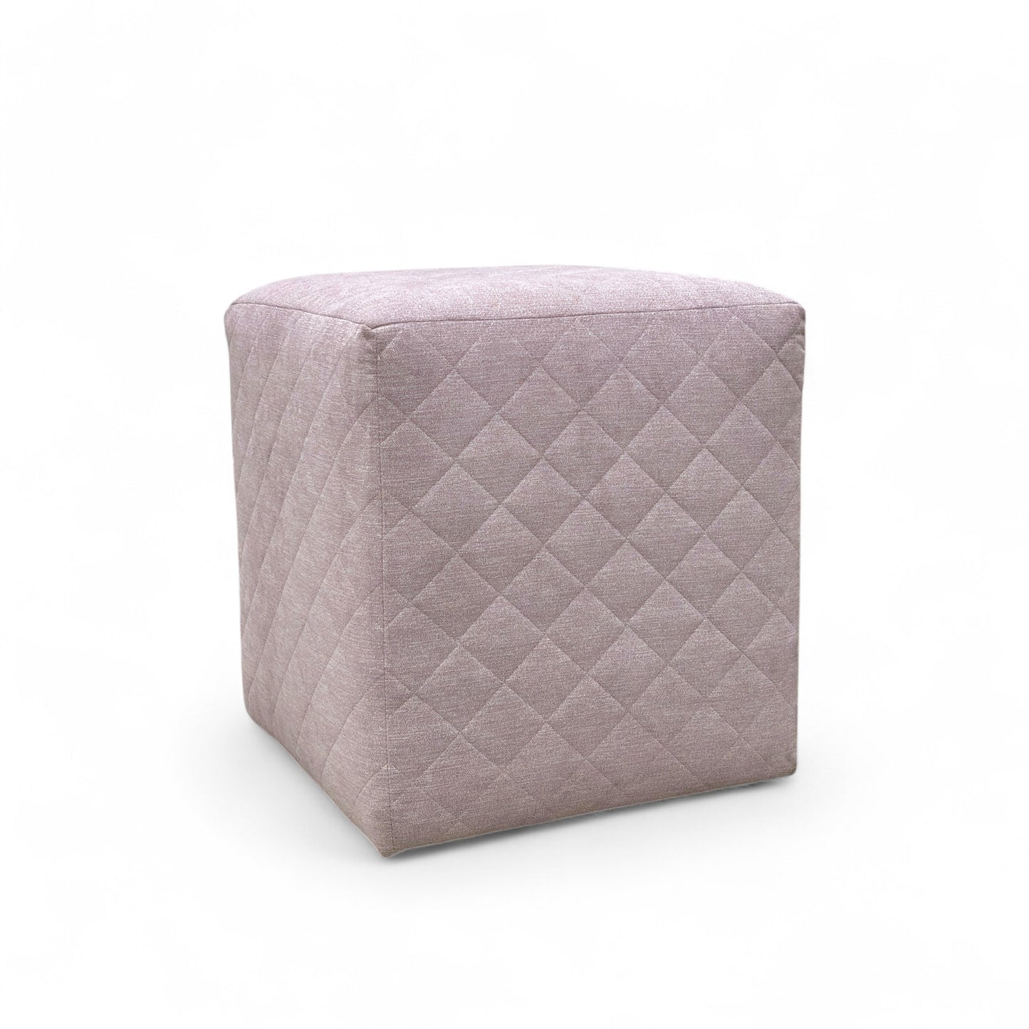 ‘Molly’ Blush Fabric Cube Footstool