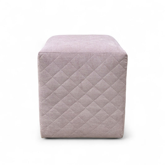 ‘Molly’ Blush Fabric Cube Footstool