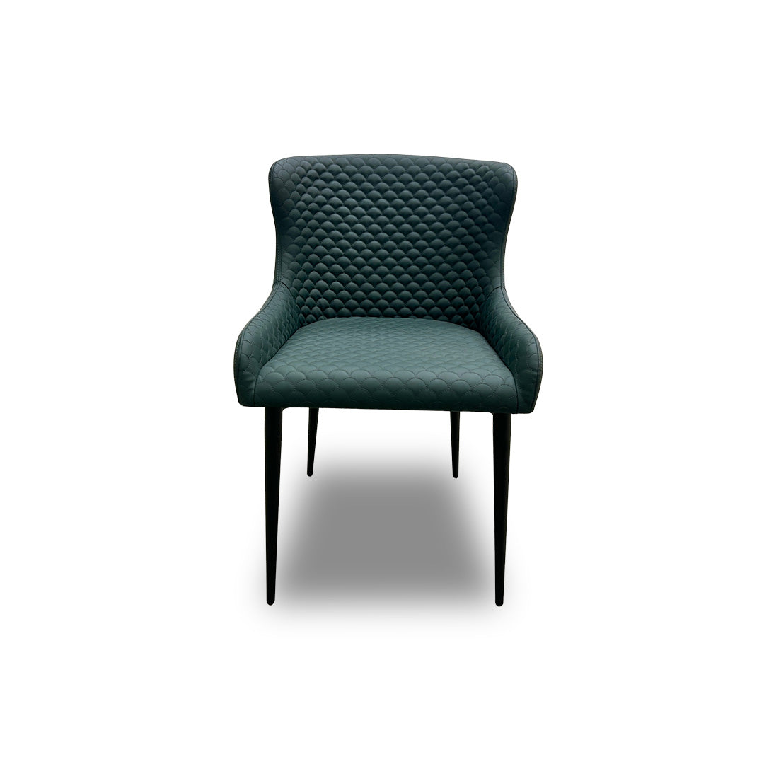 ‘Hanoi’ Bottle Green Faux Leather Dining Chair