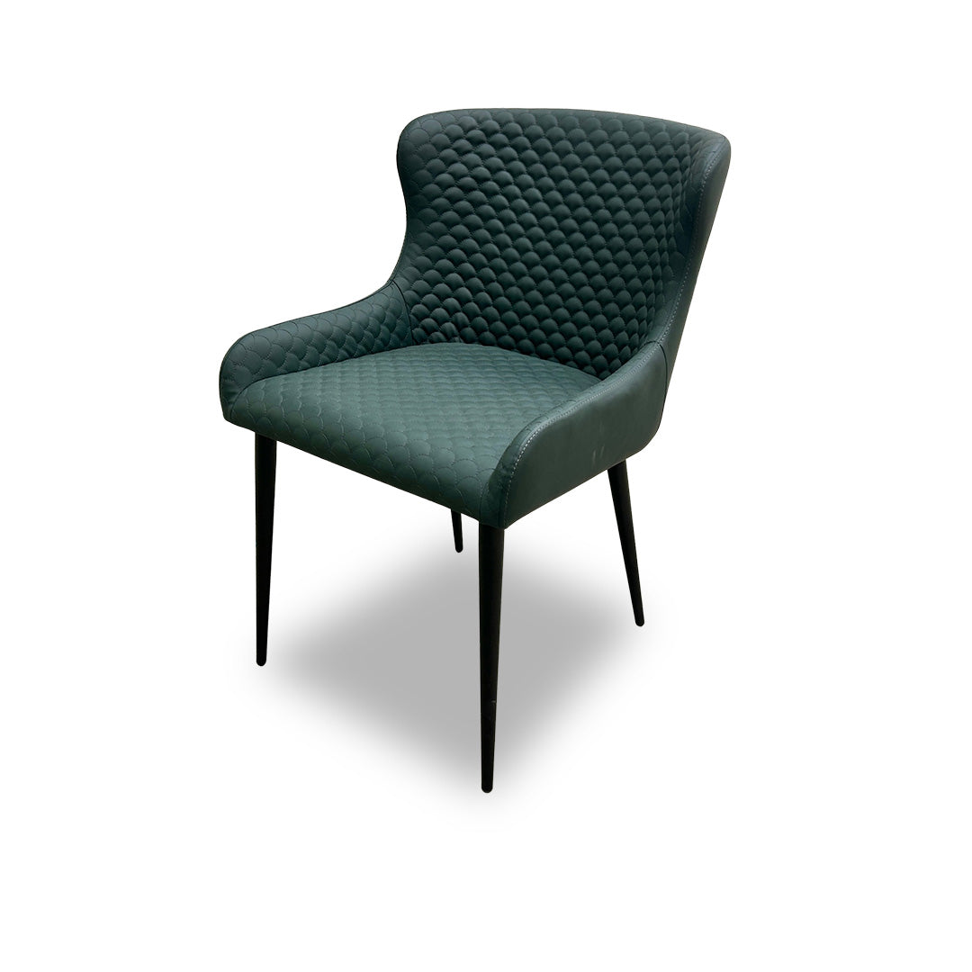 ‘Hanoi’ Bottle Green Faux Leather Dining Chair