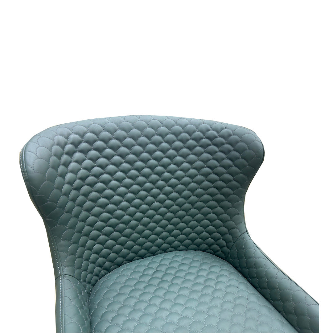 ‘Hanoi’ Bottle Green Faux Leather Dining Chair