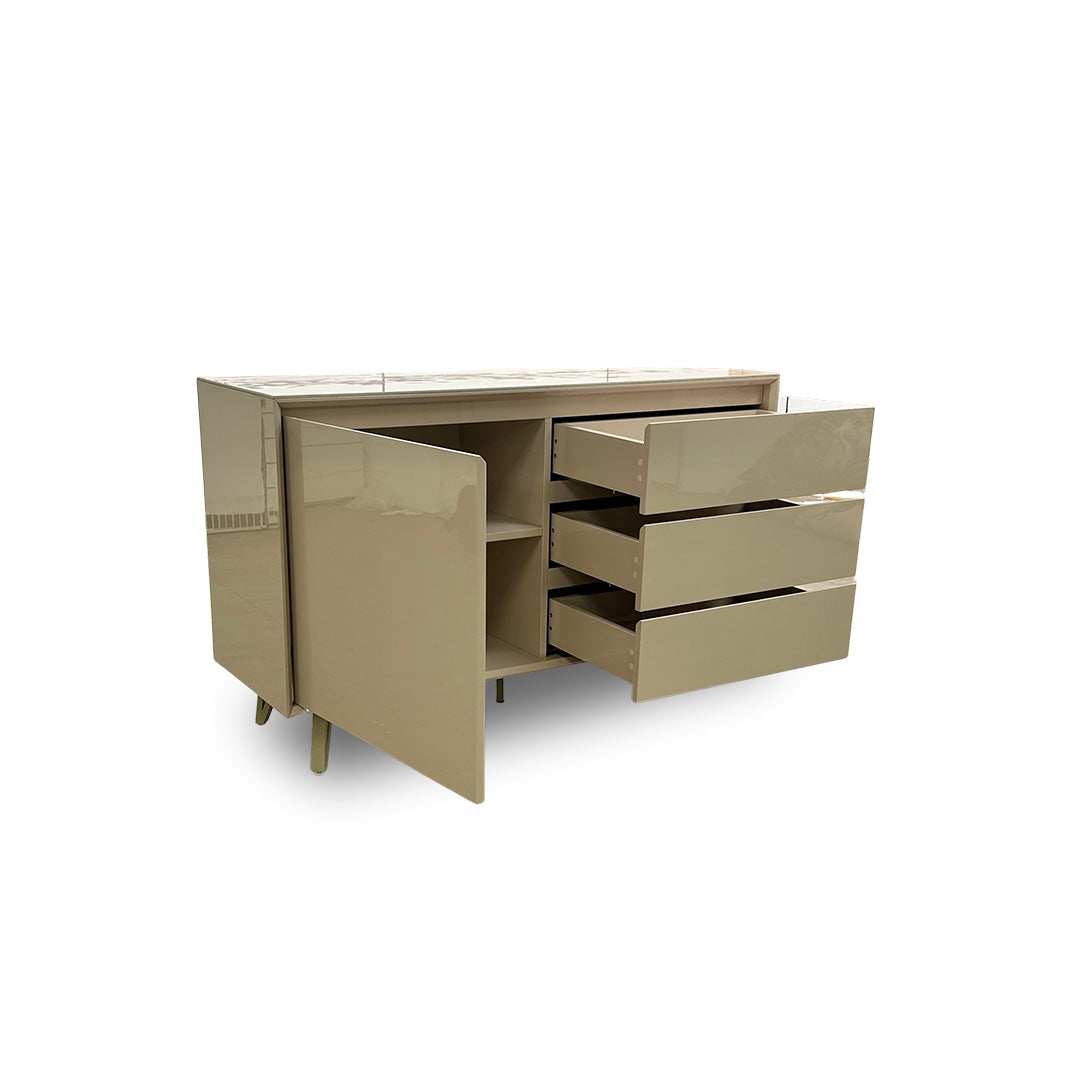 ‘Mirage’ Marble-effect Ceramic 1 Door 3 Drawer Sideboard