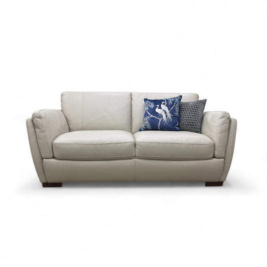 ‘Cortezia’ Taupe Leather 2 Seater Sofa
