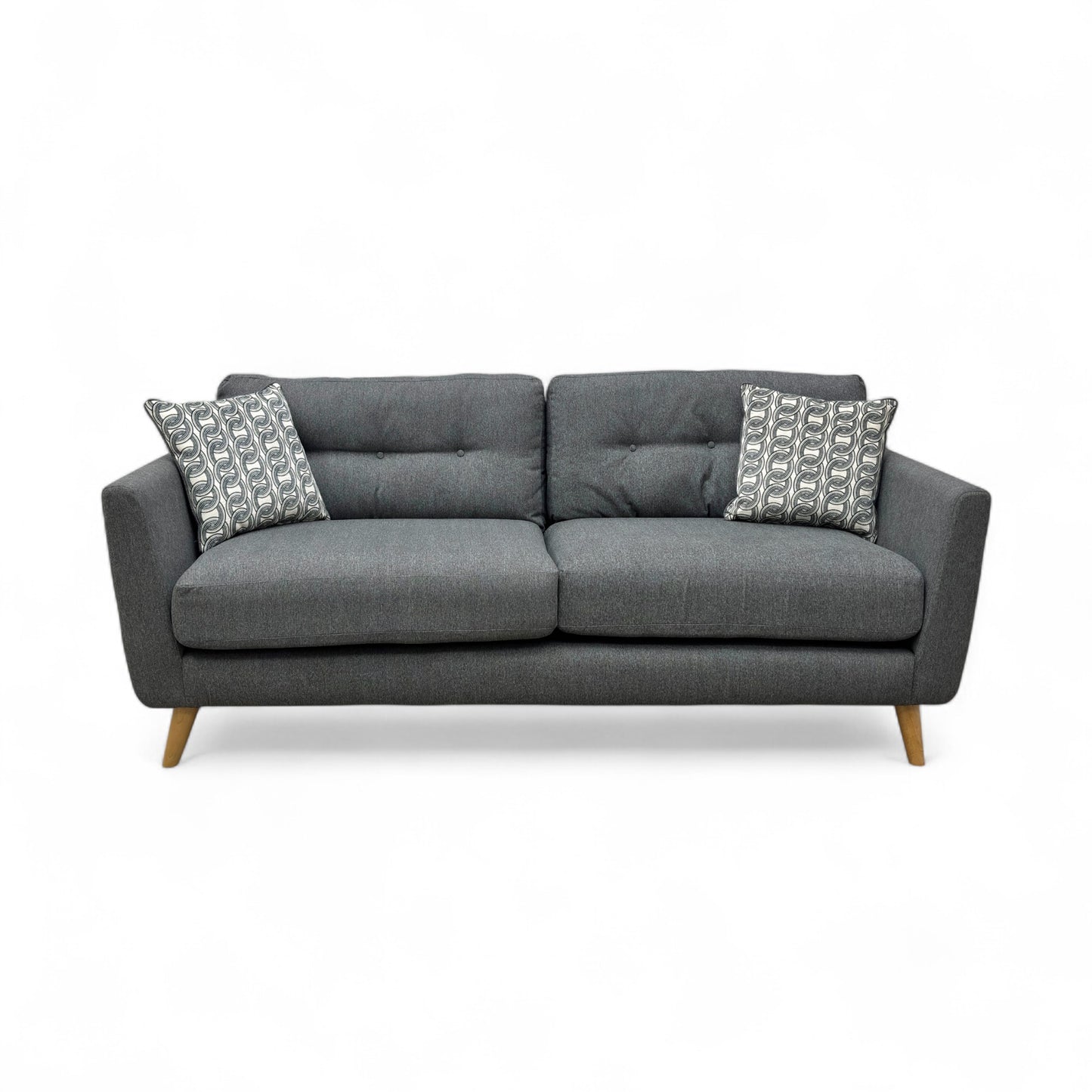‘Evie’ Charcoal Fabric 3 Seater Sofa