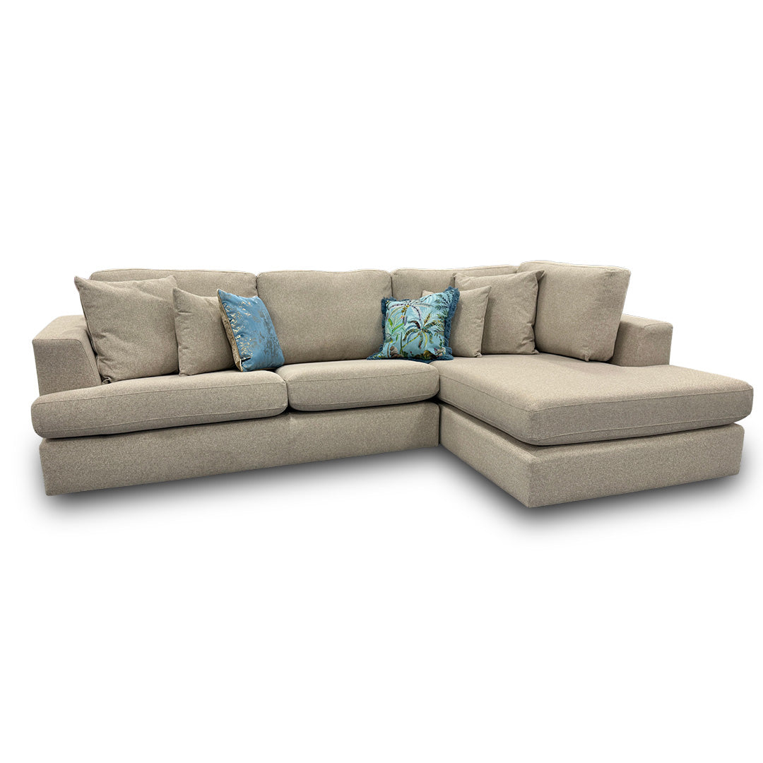 'Stratus' Ashley Oatmeal Weave Fabric Right Hand Facing Corner Chaise Sofa