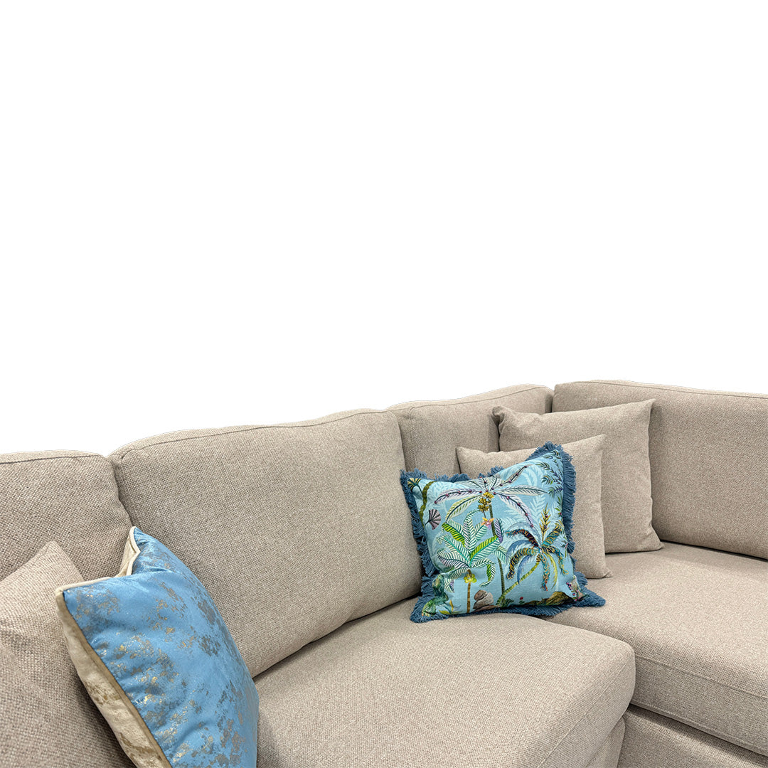 'Stratus' Ashley Oatmeal Weave Fabric Right Hand Facing Corner Chaise Sofa