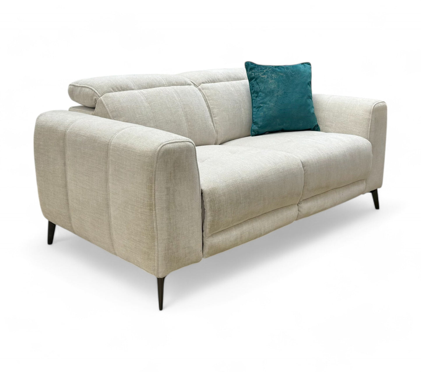 ‘Ezra’ Ivory Woven Fabric 2 Seater Sofa