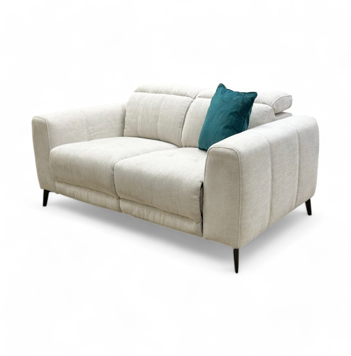 ‘Ezra’ Ivory Woven Fabric 2 Seater Sofa