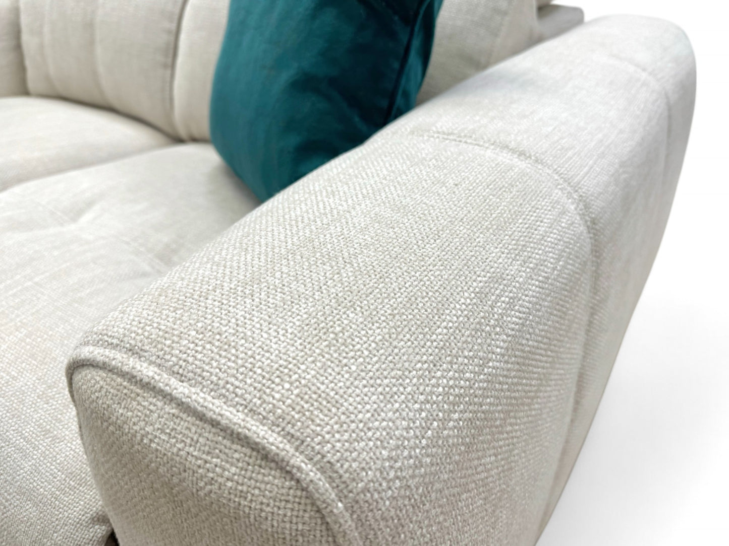 ‘Ezra’ Ivory Woven Fabric 2 Seater Sofa