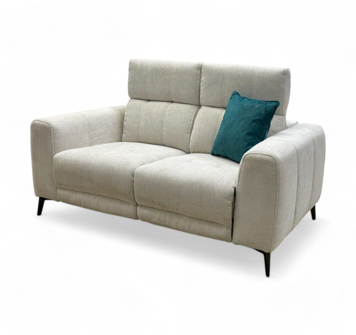 ‘Ezra’ Ivory Woven Fabric 2 Seater Sofa