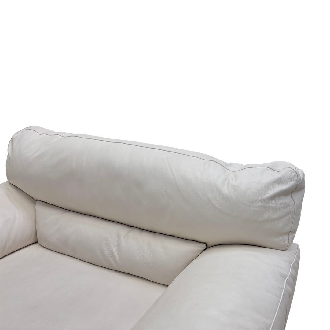 ‘Santino’ Leather Hampshire Aspen White 30017 Loveseat